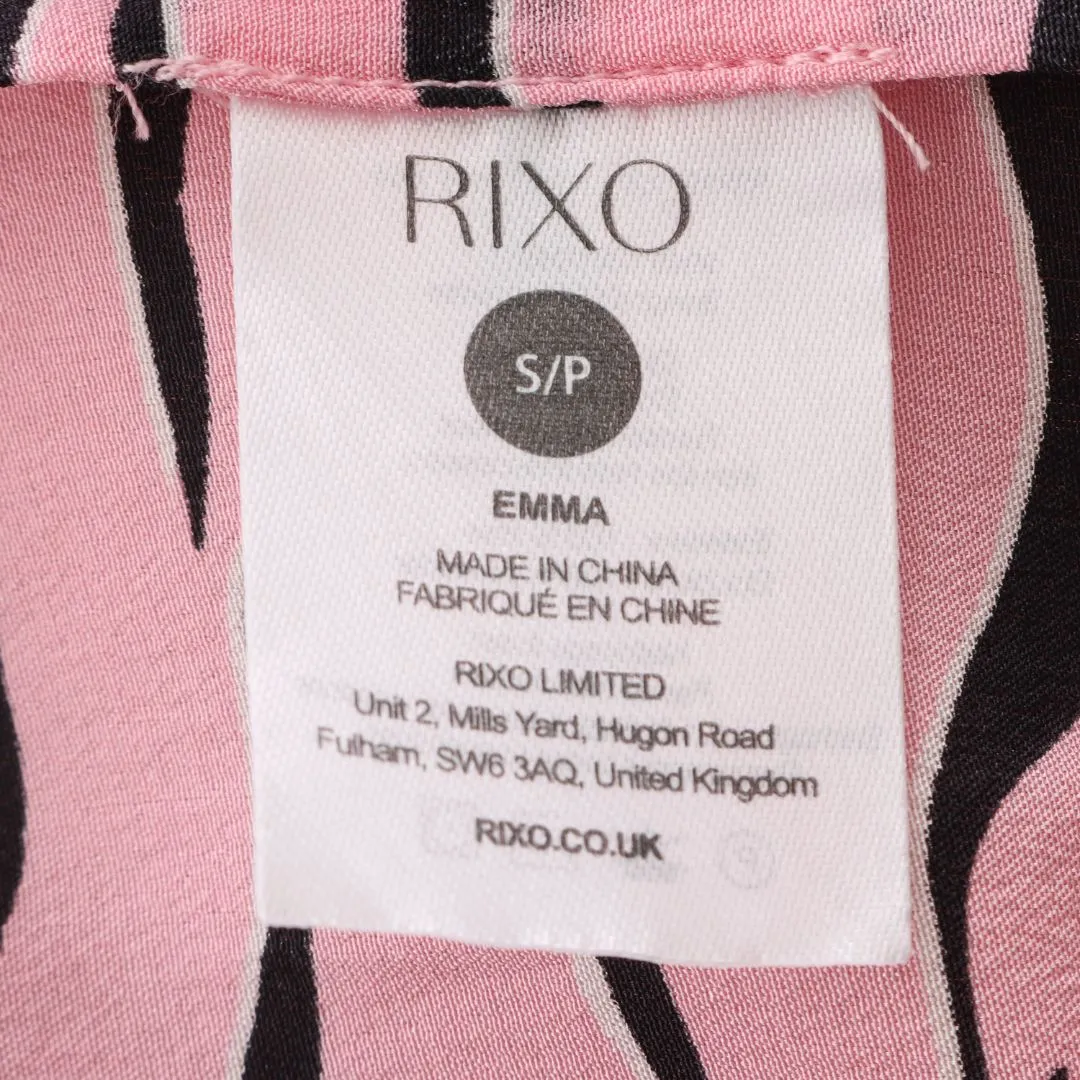 Rixo London Emma Tiger Print Silk Midi Dress Size Small