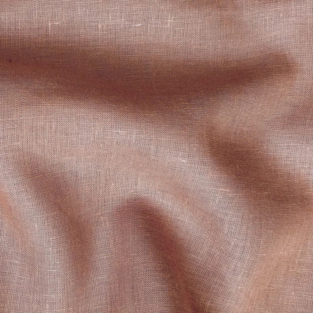 Rose Brown Plain Premium 60 Lea Pure Linen Shirting Fabric (Width 58 Inches)