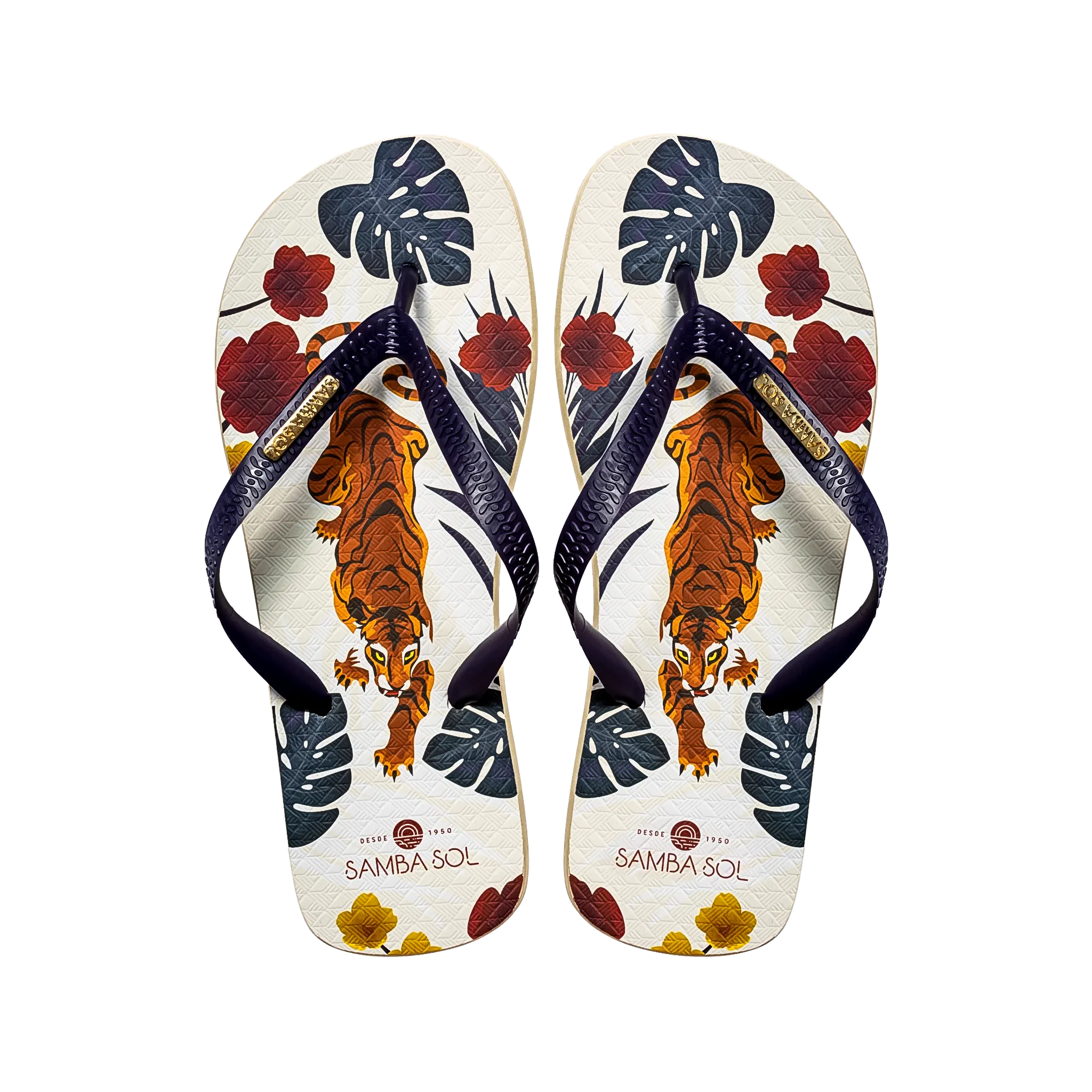 Samba Sol Men's Fashion Collection Flip Flops - Tiger