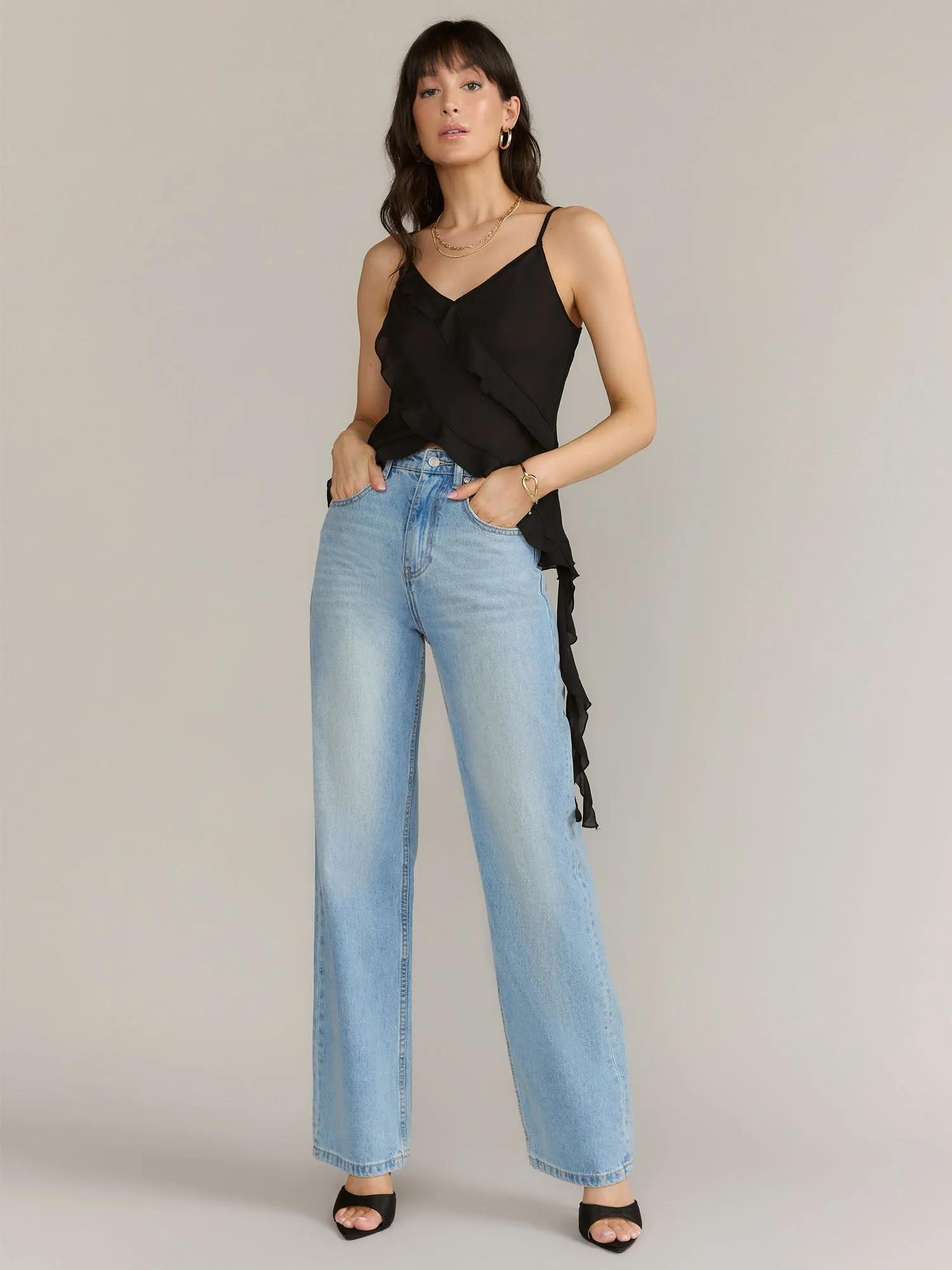 Sans Souci Asymmetrical Ruffle Tank Top - Brands We Love
