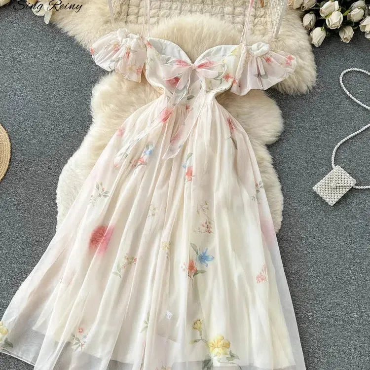 SINGREINY Off the Shoulder Sexy Strap Dress for Summer Elegance