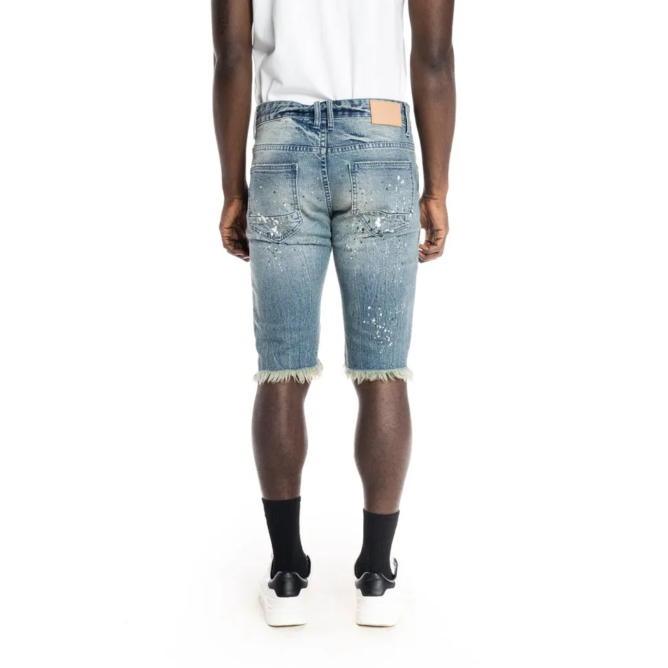 Slim Ripoff Semi Basic Jean Shorts - Blue Stone