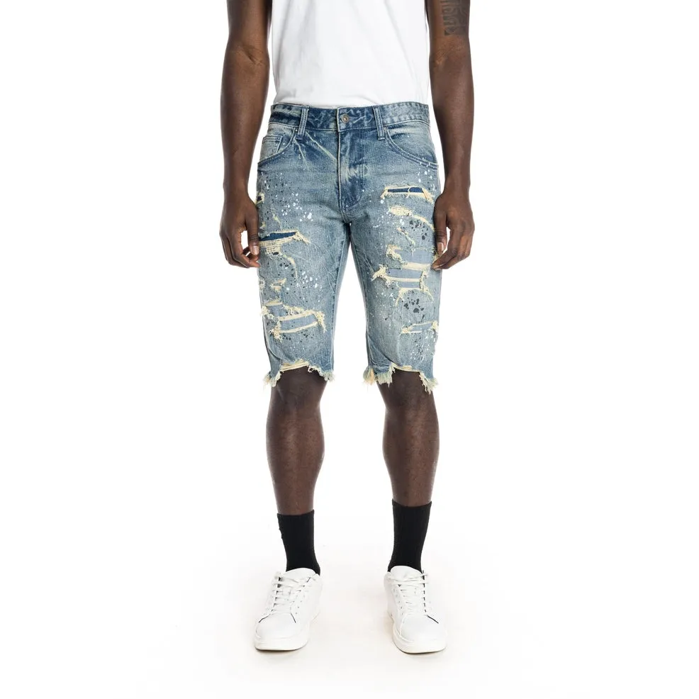 Slim Ripoff Semi Basic Jean Shorts - Blue Stone