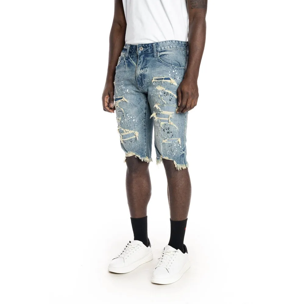 Slim Ripoff Semi Basic Jean Shorts - Blue Stone