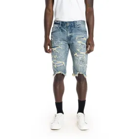 Slim Ripoff Semi Basic Jean Shorts - Blue Stone