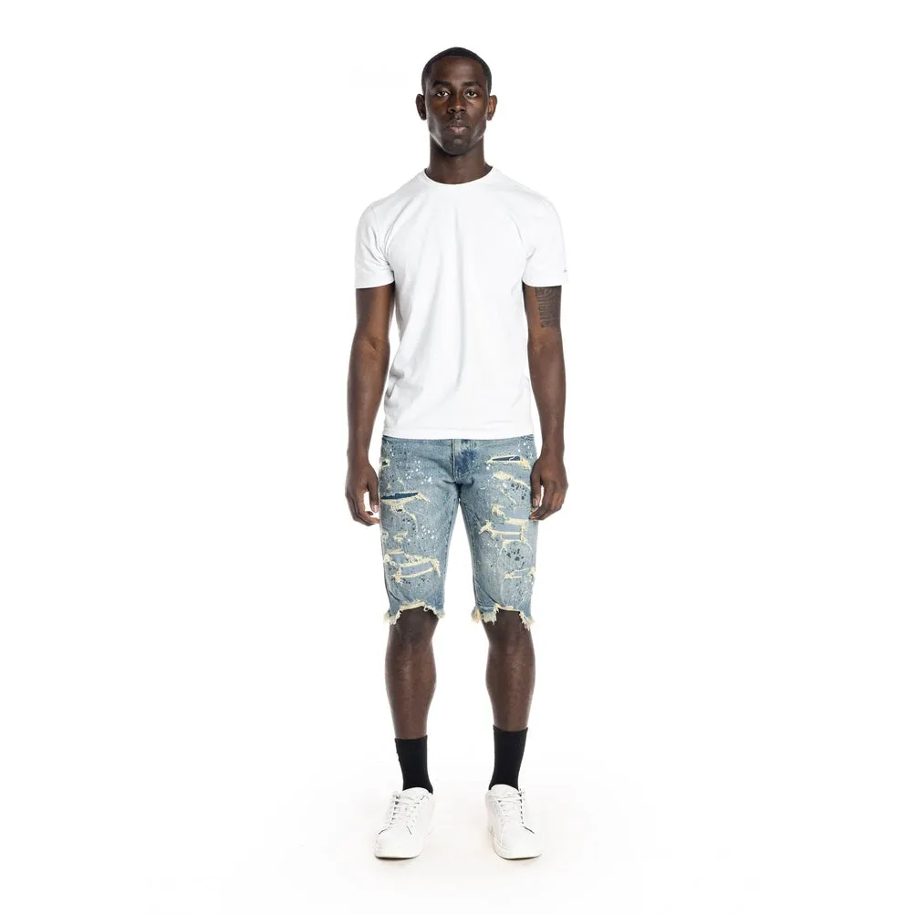 Slim Ripoff Semi Basic Jean Shorts - Blue Stone