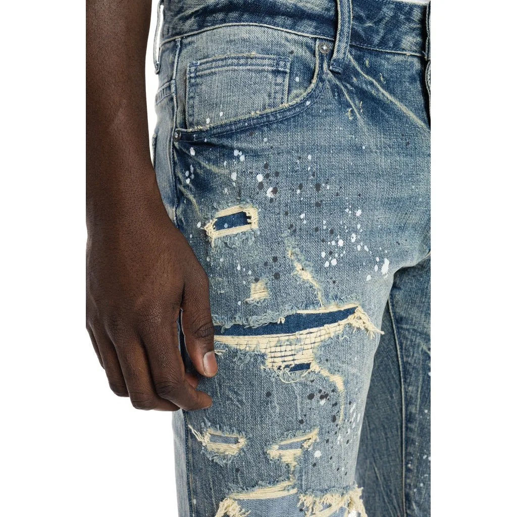 Slim Ripoff Semi Basic Jean Shorts - Blue Stone