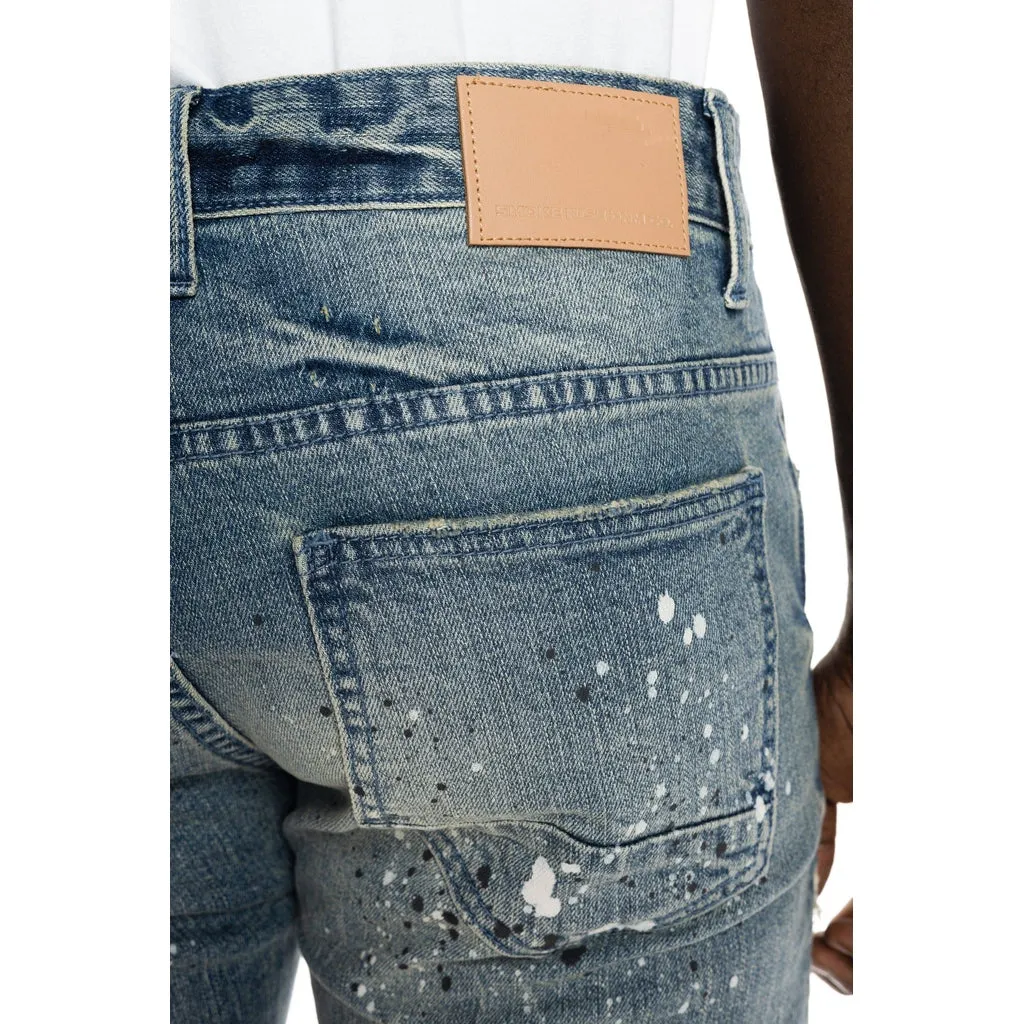 Slim Ripoff Semi Basic Jean Shorts - Blue Stone