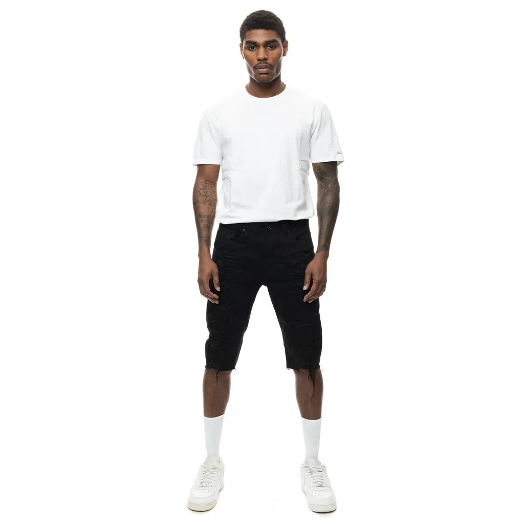 Slim Ripoff Semi Basic Jean Shorts - Jet Black