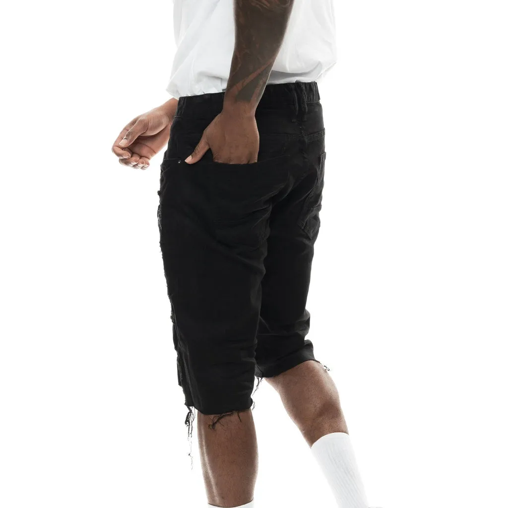 Slim Ripoff Semi Basic Jean Shorts - Jet Black