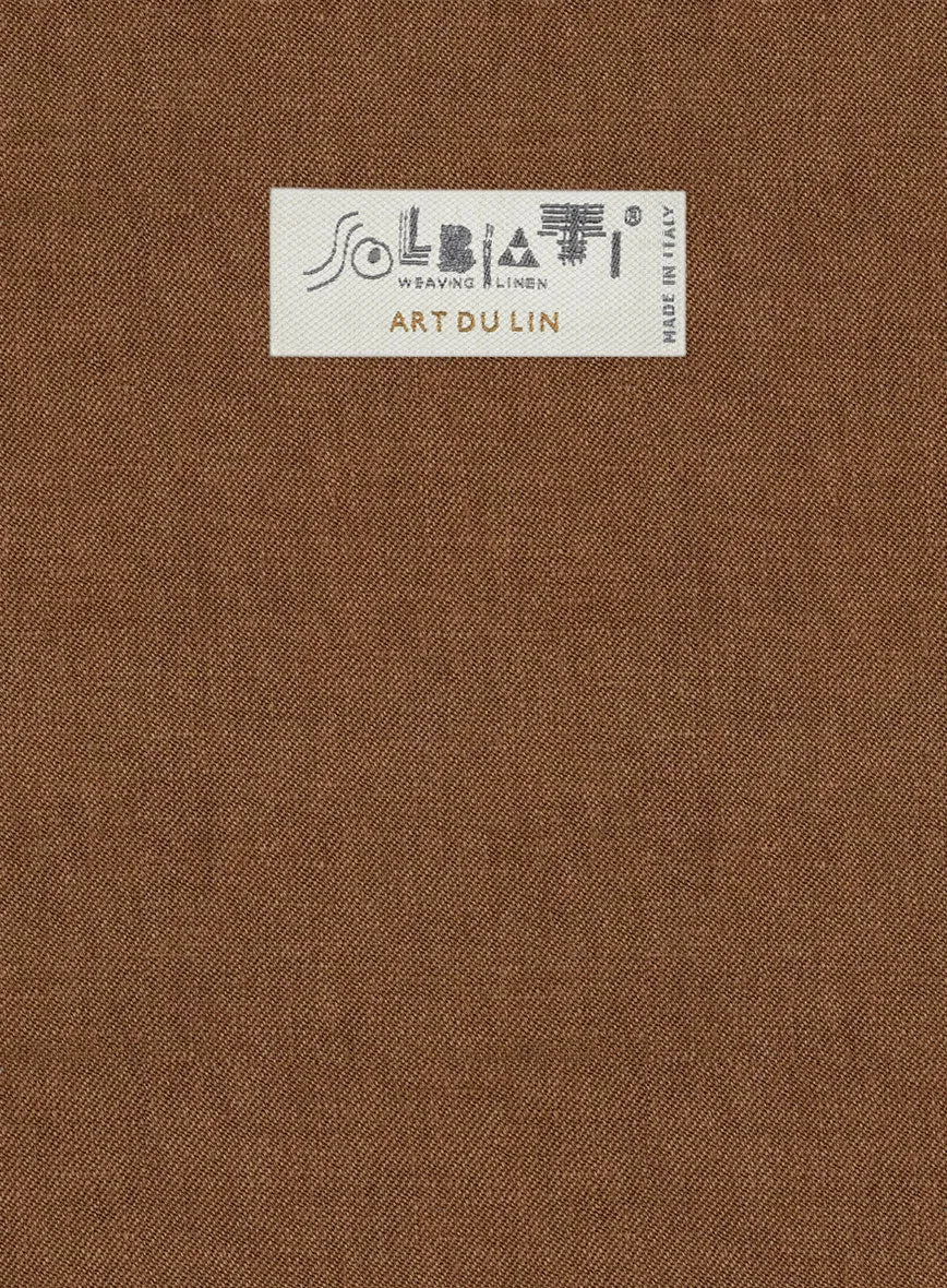 Solbiati Art Du Lin Otter Brown Linen Pants