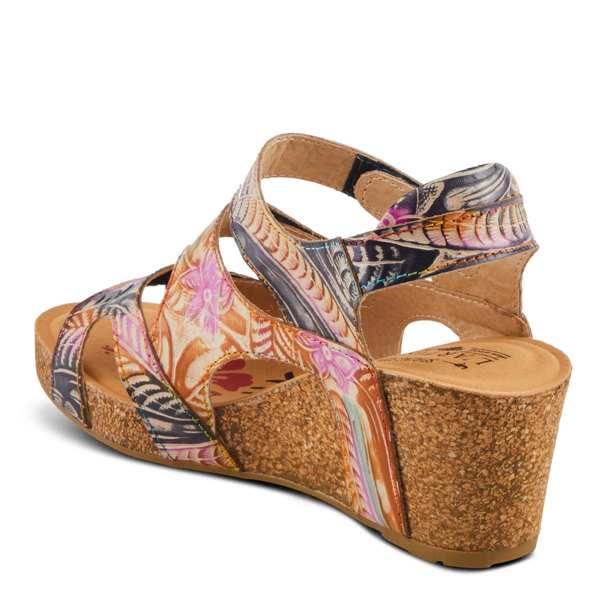 Spring Step Shoes L'Artiste Bonvoyage Women's Navy Multi Elegant and Stylish Sandals