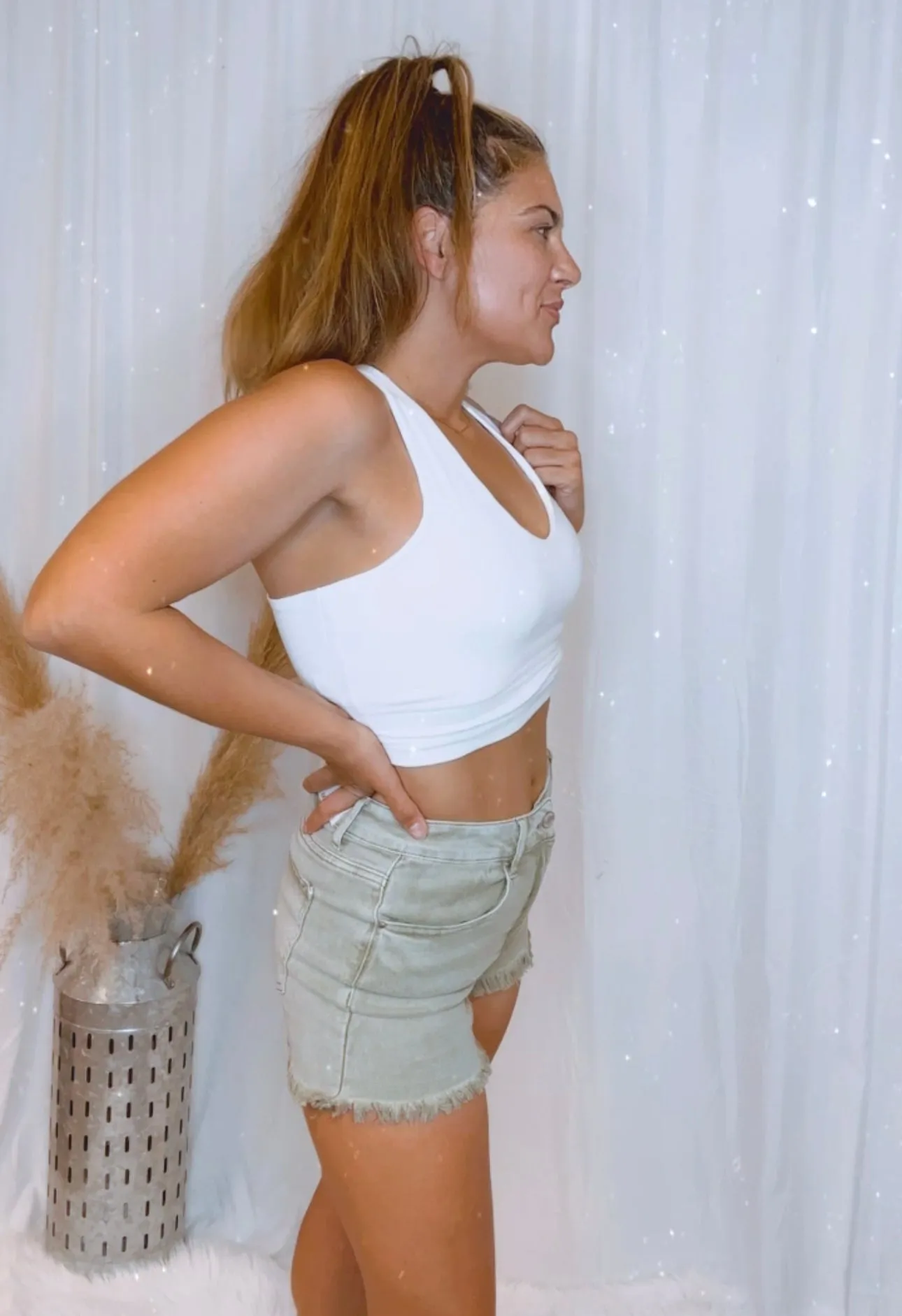 Time Will Tell Colored Denim Shorts