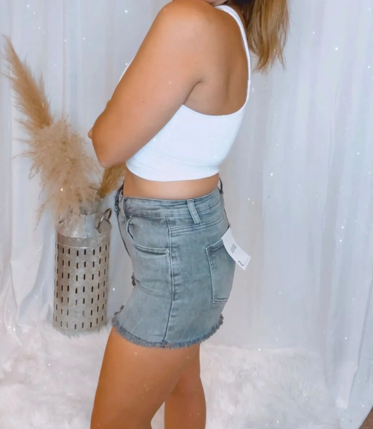 Time Will Tell Colored Denim Shorts