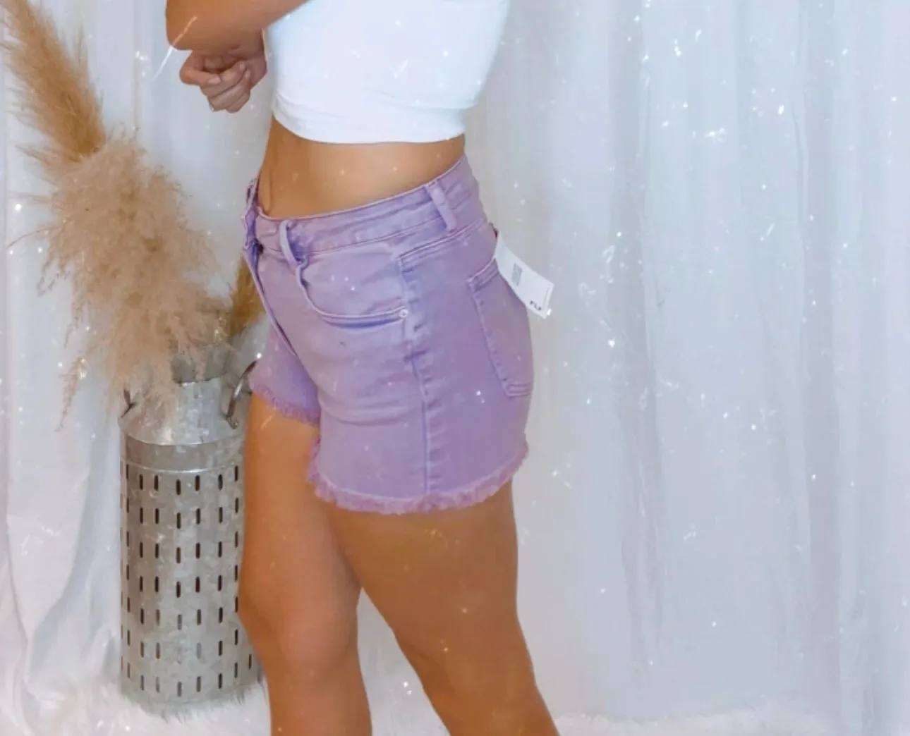 Time Will Tell Colored Denim Shorts