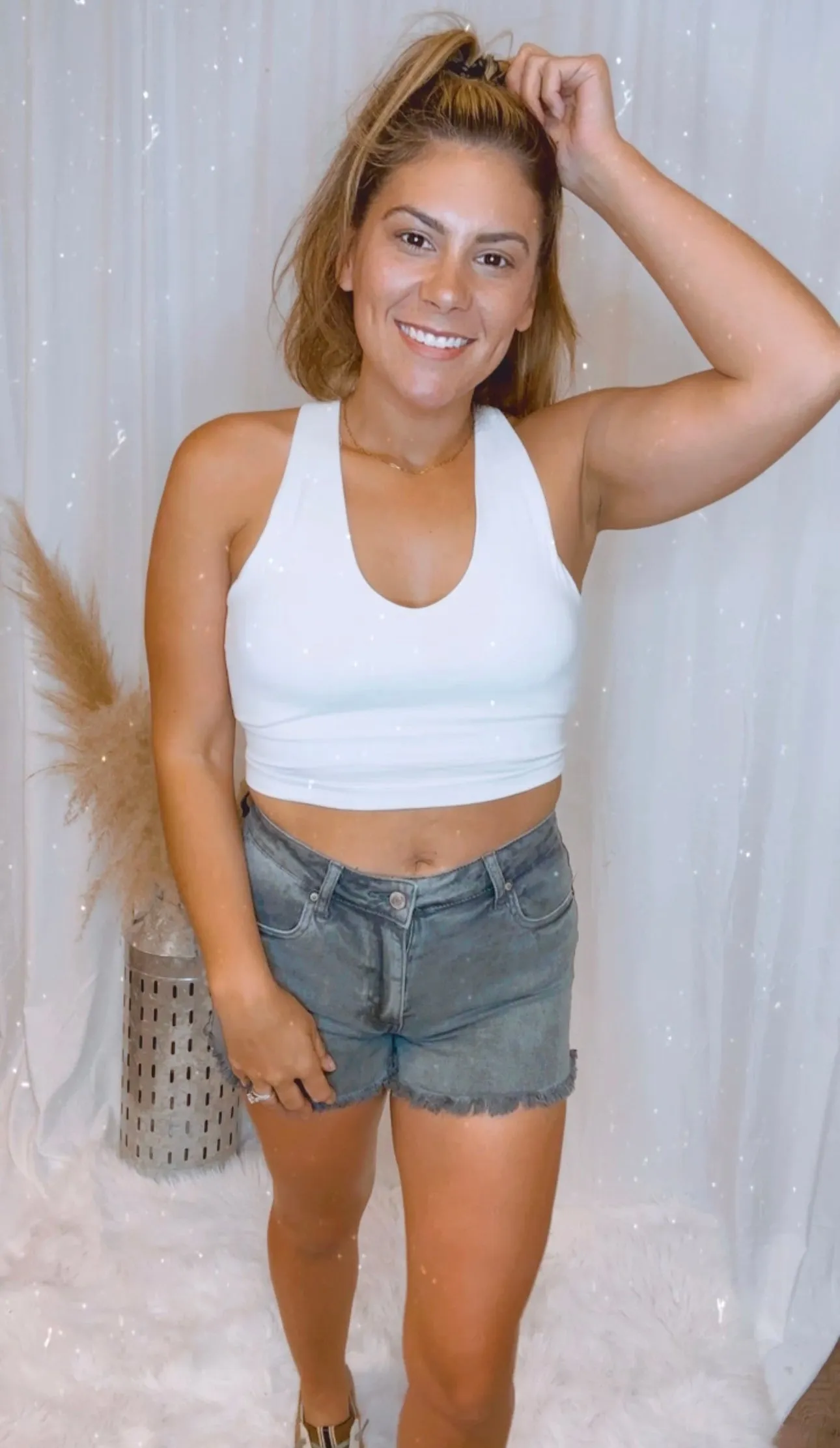 Time Will Tell Colored Denim Shorts