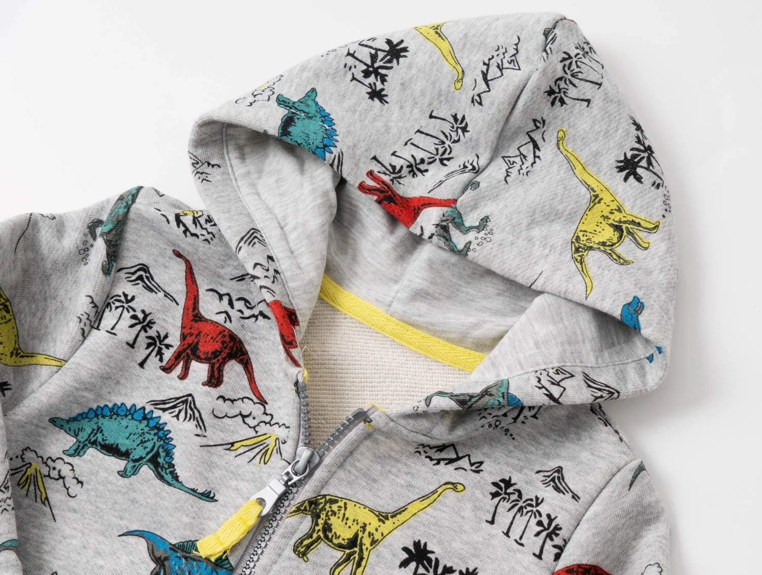 Toddler Boys Full Zip Dinosaur Hoodies Comfortable Sweatshirt