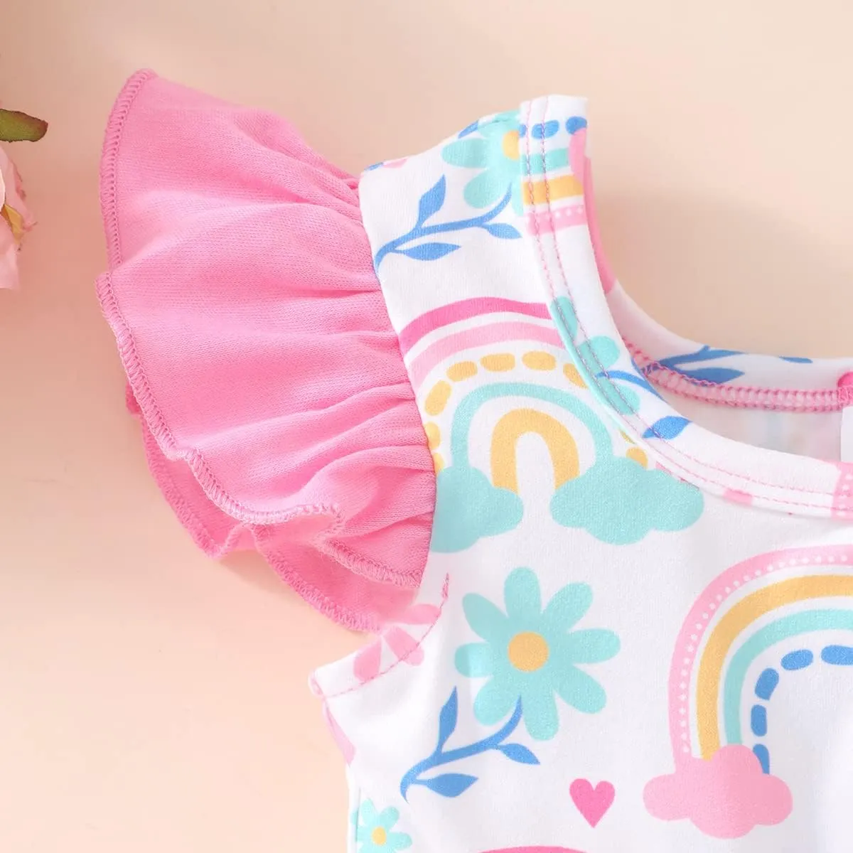 Toddler Girl Dresses Flutter Sleeve Summer Clothes School Outfit Girls Casual Swing Ruffle Dress 1-7 Years