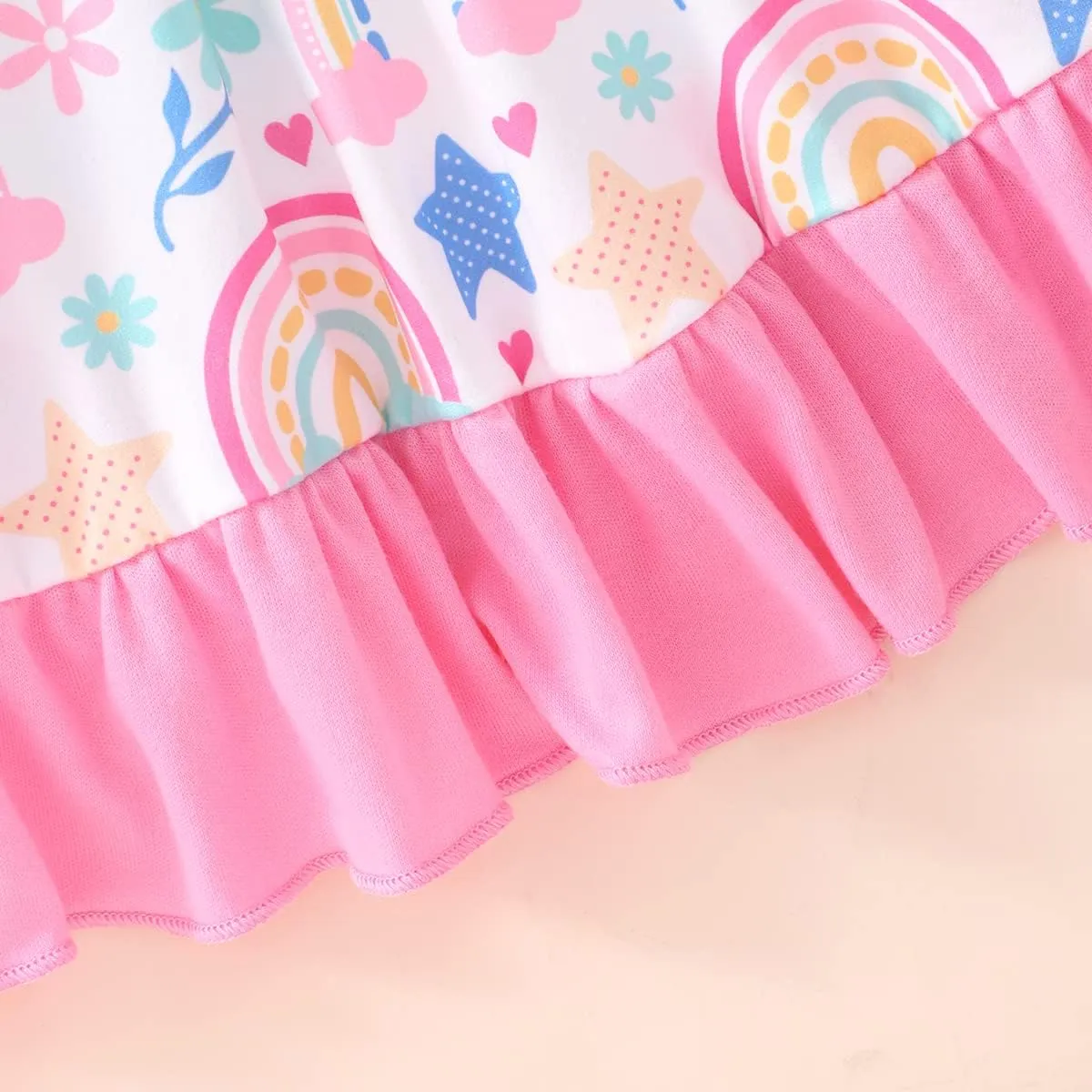 Toddler Girl Dresses Flutter Sleeve Summer Clothes School Outfit Girls Casual Swing Ruffle Dress 1-7 Years