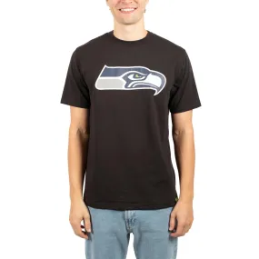 Ultra Game NFL Official Adults Super Soft Supreme Logo T-Shirt - Unisex, Seattle Seahawks, Black|Seattle Seahawks