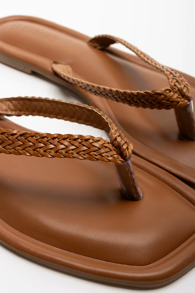Weave Thong Sandal Brown