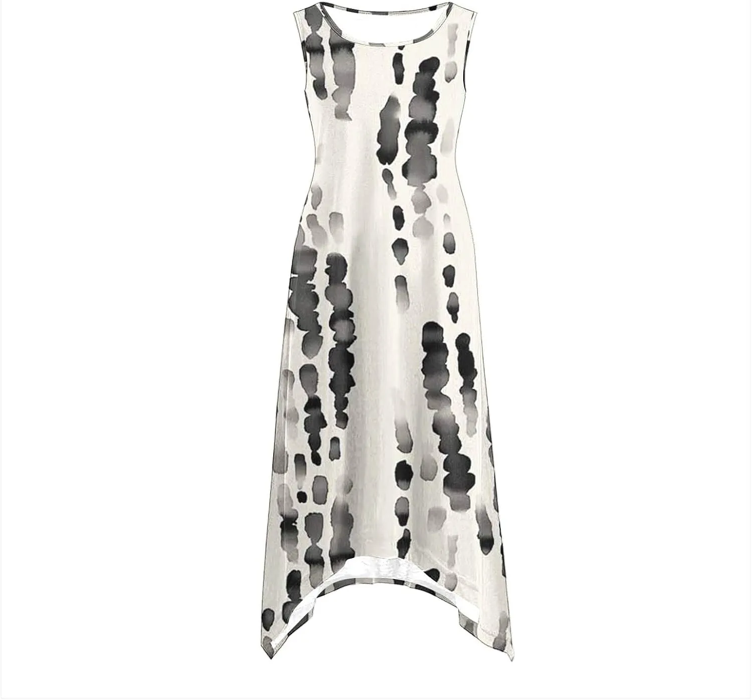 Womens 2025 Summer Dress Casual Sleeveless Beach Midi Dresses Loose Comfort Vacation Sundress Trendy Clothes