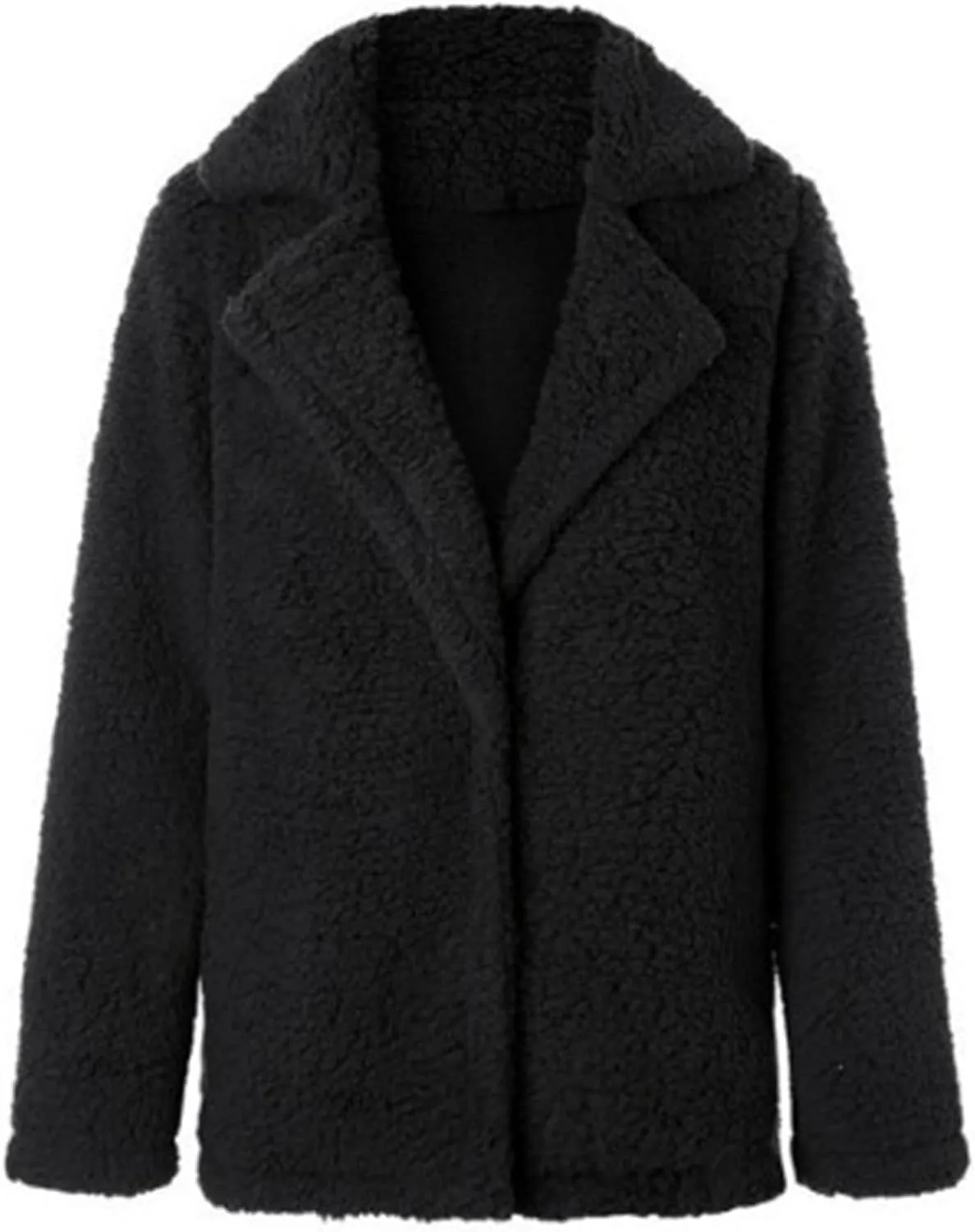 Womens Faux Fur Comfortable Coat Outerwear Winter Stylish Jacket with Pockets