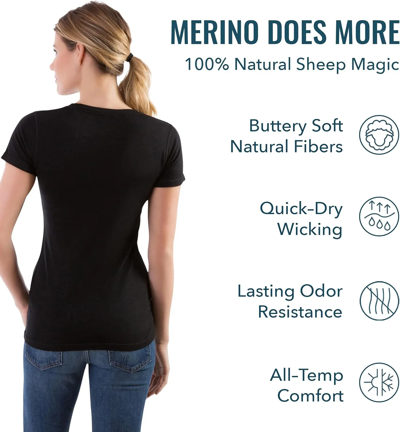 Women's Merino T-Shirt by Woolly | RWS Certified | Soft, Stink Free, Seattle Designed