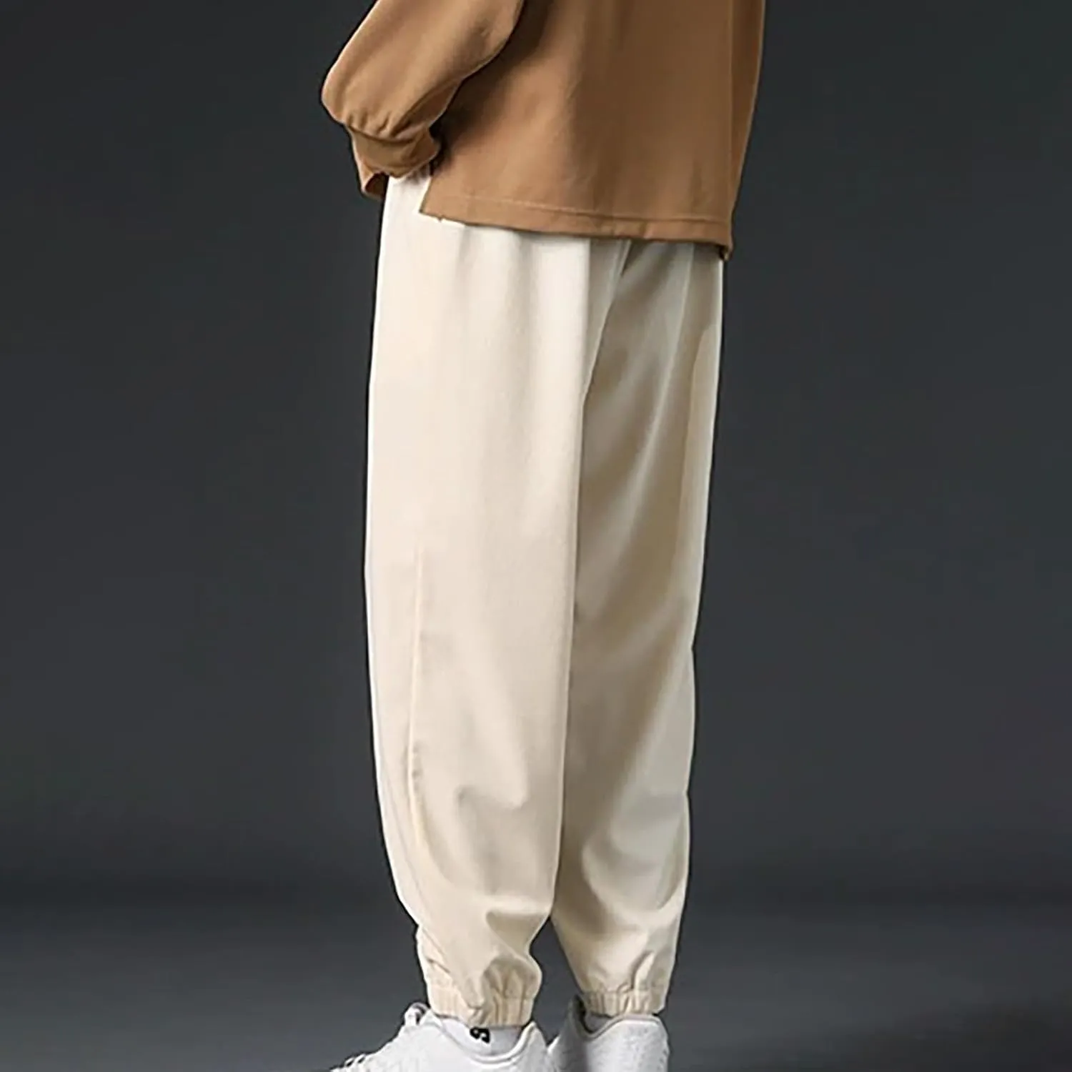 YUHGODO Mens Corduroy Joggers Pants, Casual Athletic Tapered Cargo Pants Drawstring Elastic Waist Baggy Sweatpants