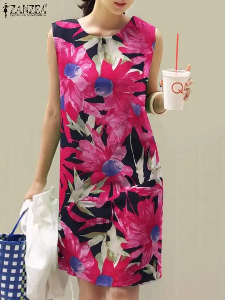 ZANZEA Bohemian Sundress: Vintage Charm for Women, Breathable Cotton, Floral Print