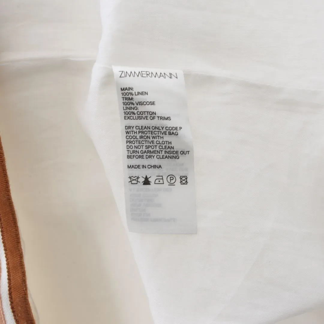 Zimmermann Super Eight Ribbon Midi Dress Size 1