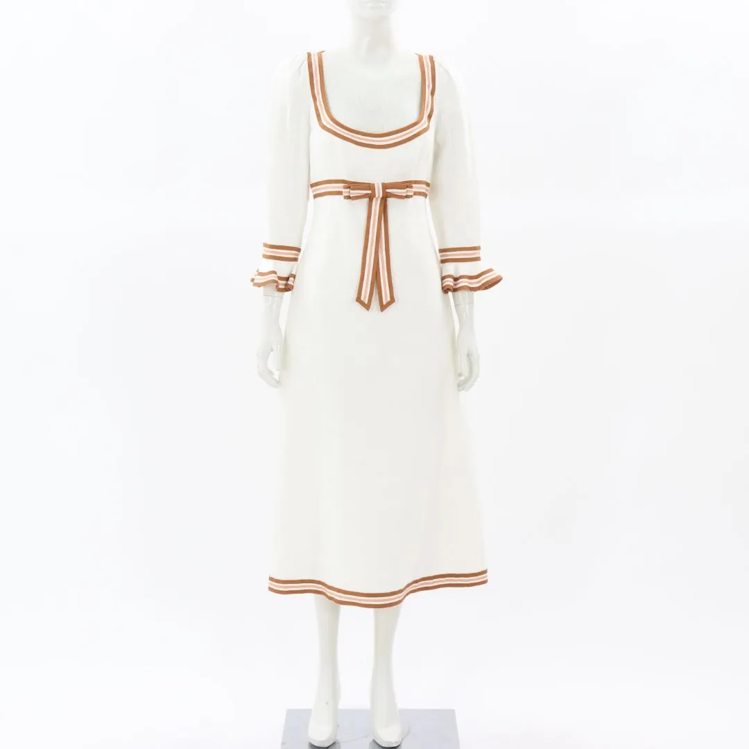 Zimmermann Super Eight Ribbon Midi Dress Size 1