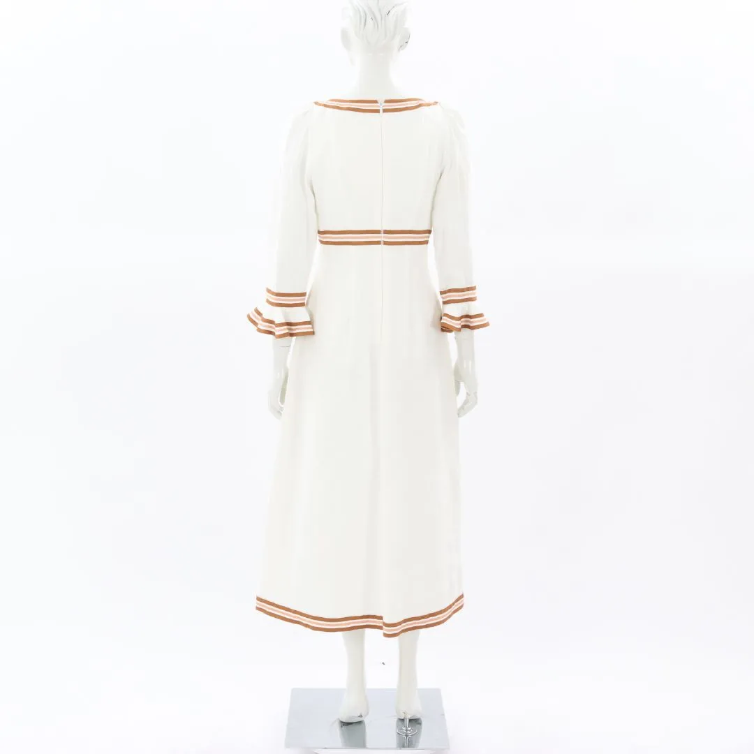 Zimmermann Super Eight Ribbon Midi Dress Size 1