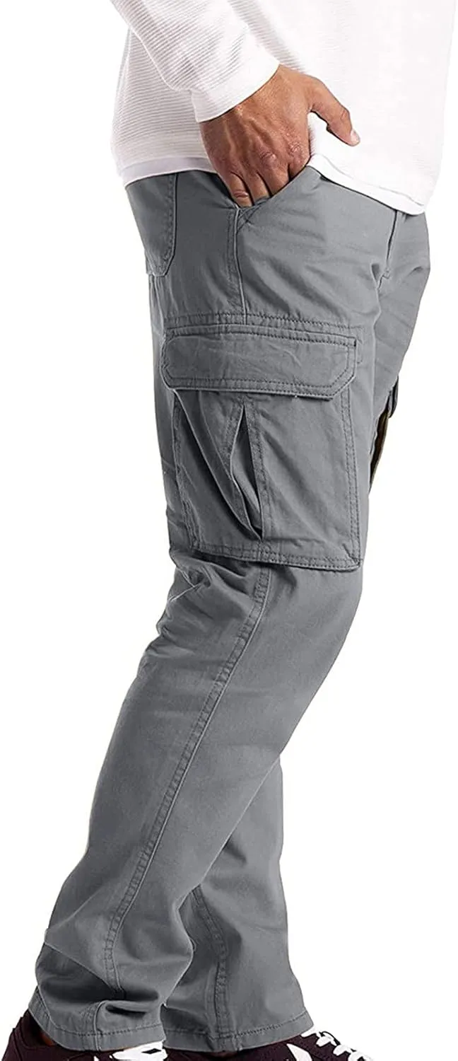 ZYXTIM Big and Tall Men Cargo Jogger Sweat Pants Elastic Bottom Ripstop Hiking Work Pants Relaxed Fit Elastic Waisted Outdoor